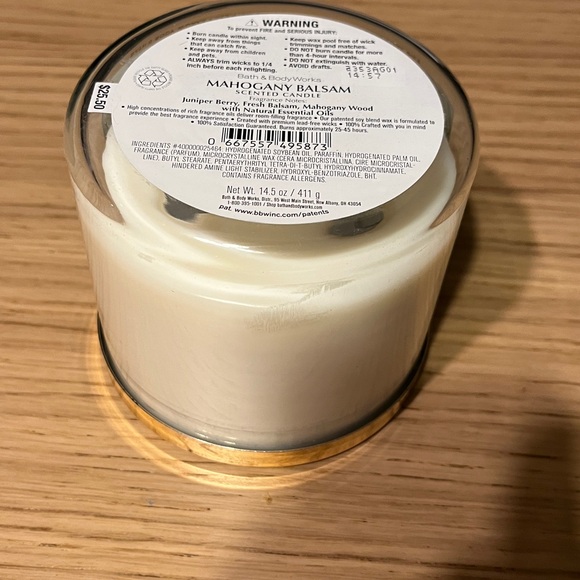 Bath & Body Works 3 Wick Candle. Mahogany Balsam. - Picture 3 of 7